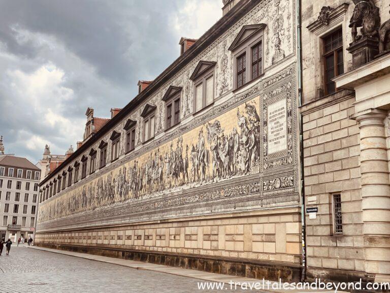 Fürstenzug porcelain mural on Augustusstraße, Dresden