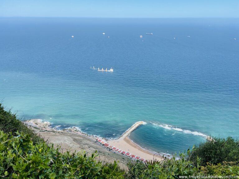 Panoramic view of the Mediterranean Sea from the top of the Rock of Gibraltar