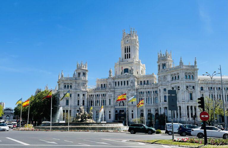Gran Via street view in central Madrid, Spain