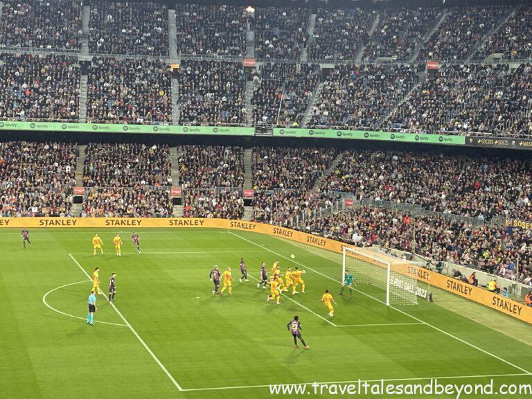 Watching a soccer match in Barcelona