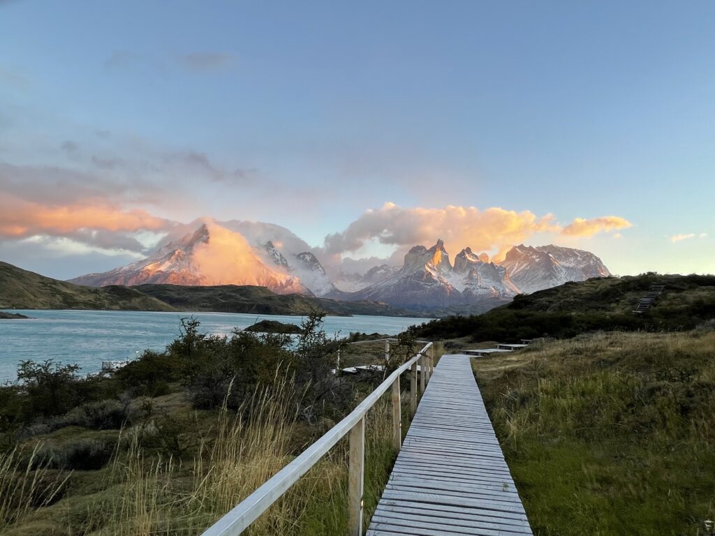 Hiking trail in Torres del Paine National Park Chile
