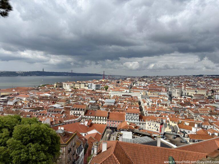 Panoramic view of Lisbon and the Tagus River from São Jorge Castle