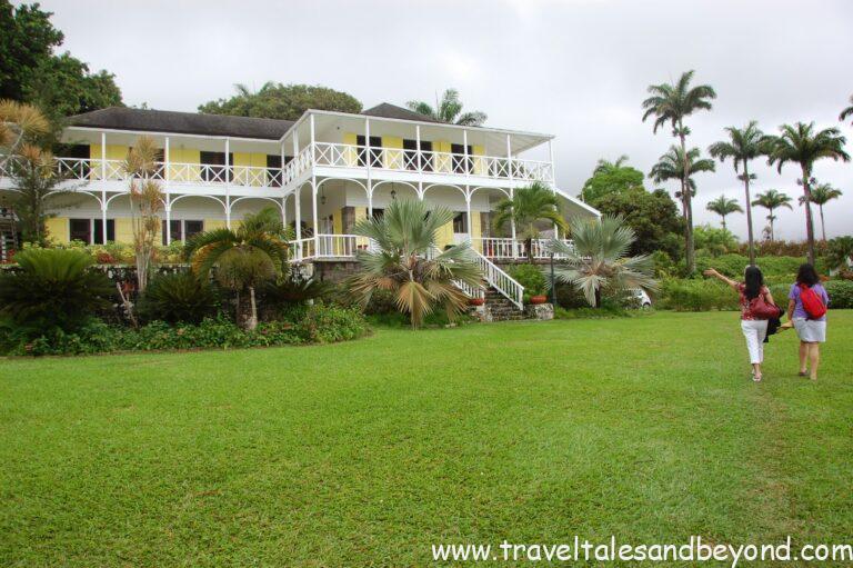 Ottley's Plantation Inn great house with wraparound veranda and tropical gardens, St Kitts