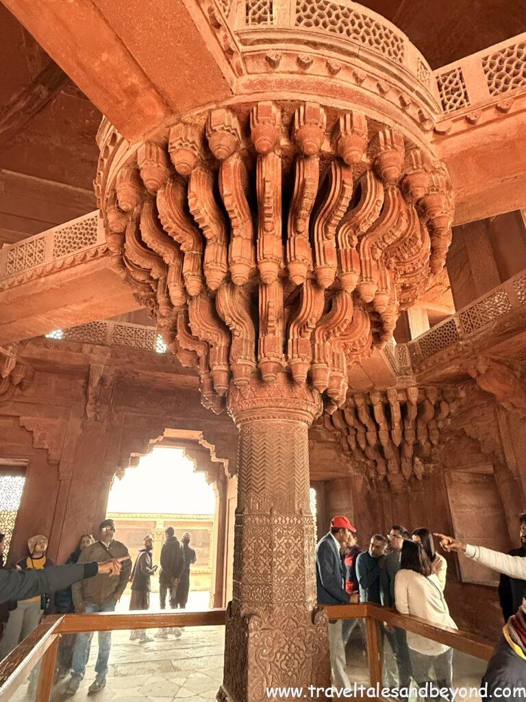 Inside the Diwan-i-Khas, Fatehpur Sikri, Agra, India