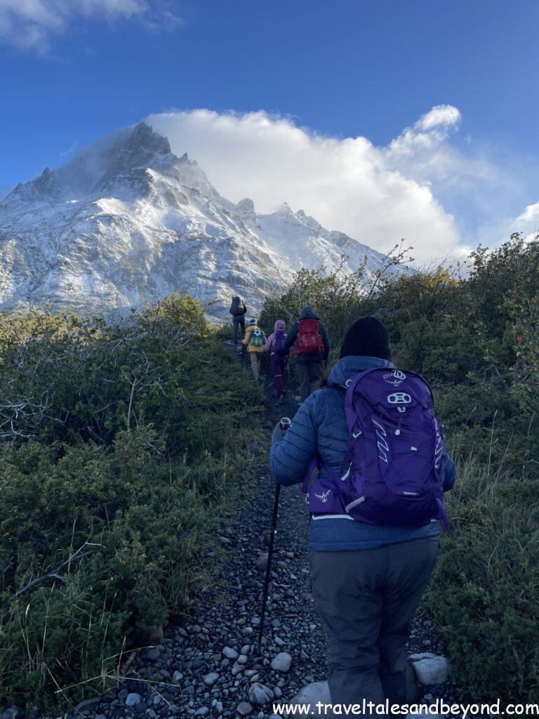 French valley hike with kids, Torres del Paine, Patagonia, Chile