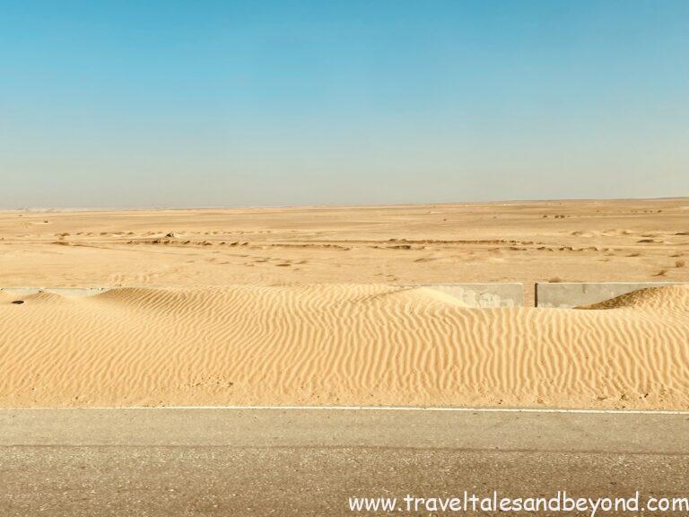 Sunset over the Fayoum Oasis desert during a private 4x4 safari in Egypt