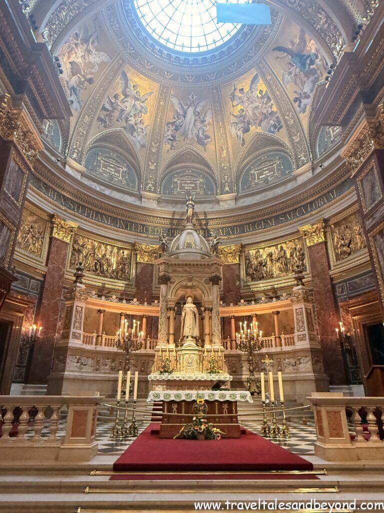 Interior of the St. Stephen's Basilica, Budapest, Hungary