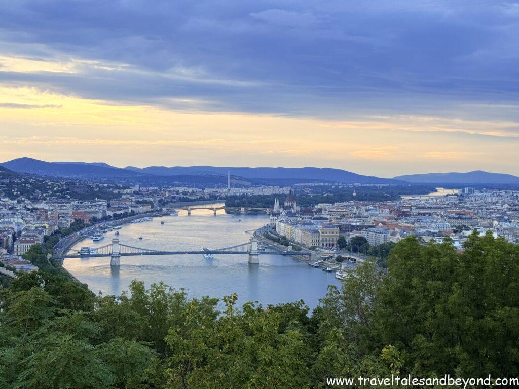 View from Gellért Hill - Danube river with Buda and Pest