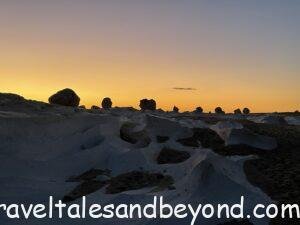 Beautiful sunrise in White Desert, Egypt