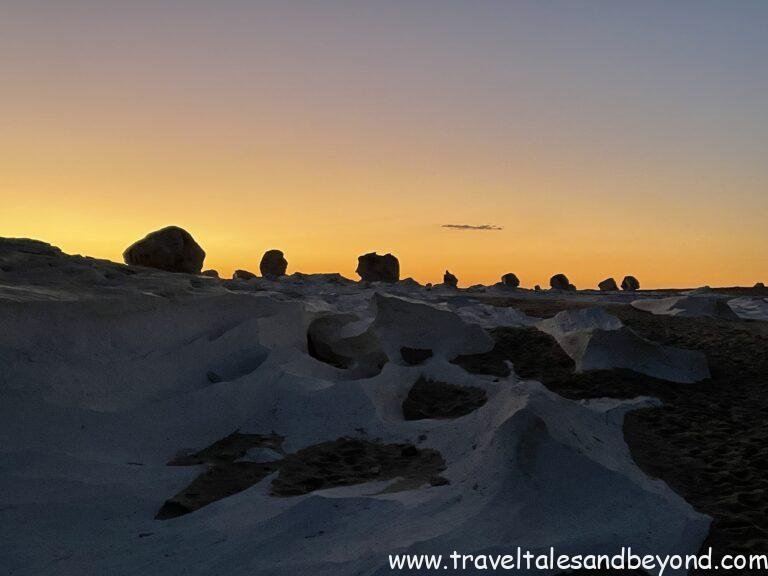 Beautiful sunrise in White Desert, Egypt