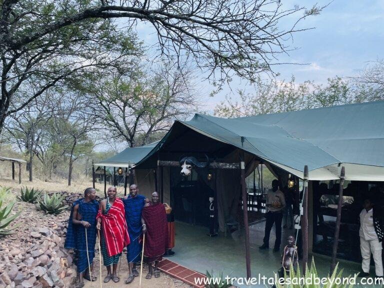 Maasai people as security guards in the camps, Tanzania
