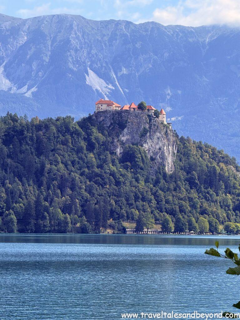 Bled Castle perched on a cliff above Lake Bled