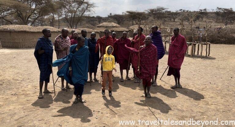 Our son joined in on the Maasai dance.