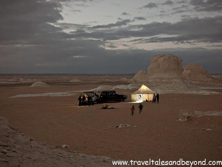 Camping in White Desert, Egypt