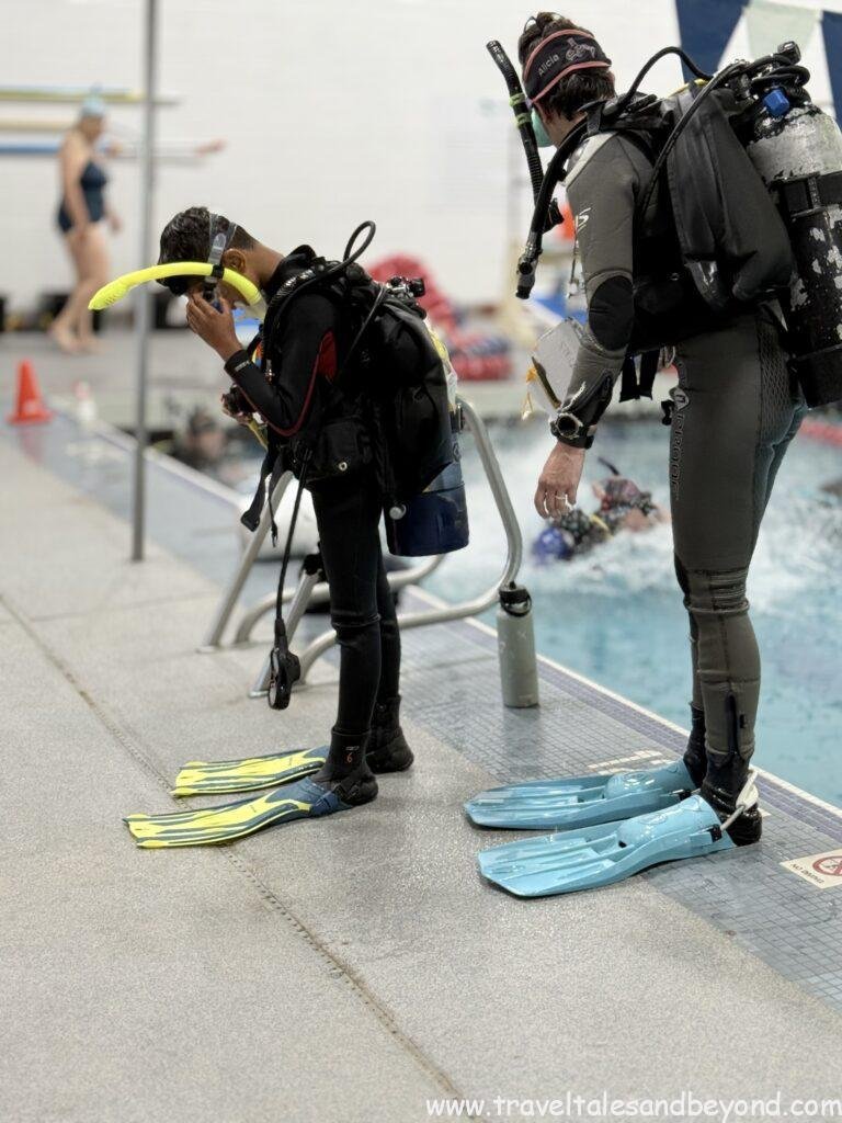 Pool session training with the Seattle Dive Tours