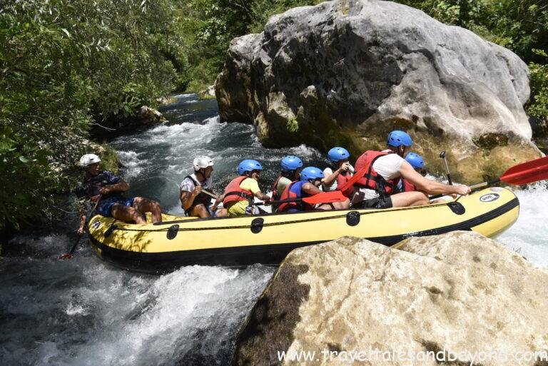 Getting pass the rapids.