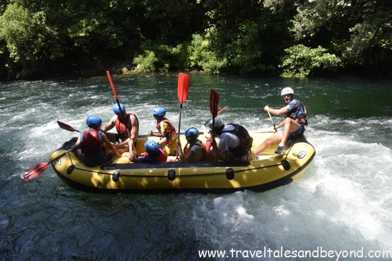 Following the instructions given by the guide.